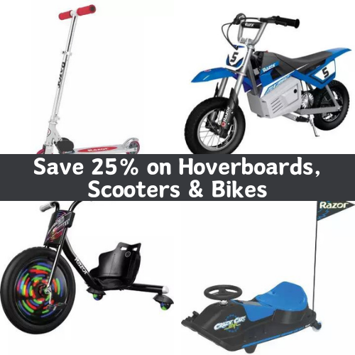 Today Only! Save 25% on Razor Hoverboards, Scooters & Bikes from $22.49 (Reg. $29.99+)