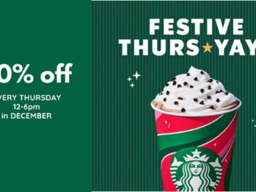 50% Off Starbucks Every Thursday In December