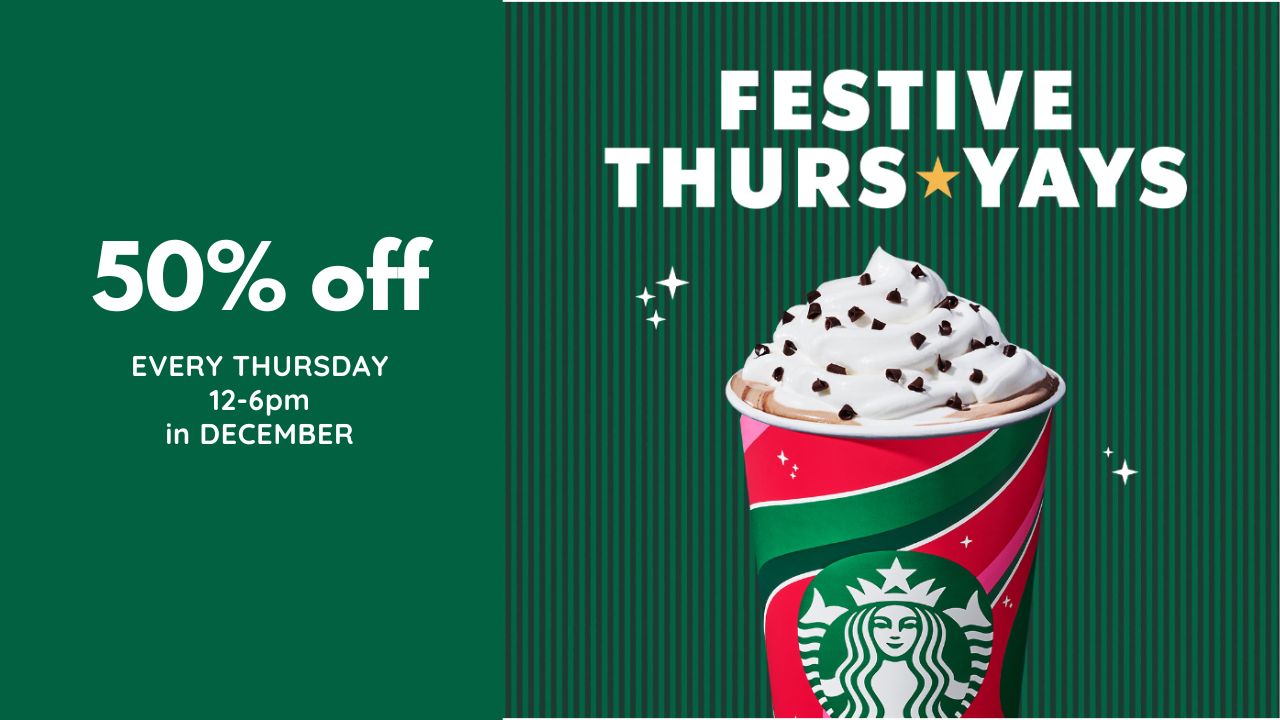 50% Off Starbucks Every Thursday In December