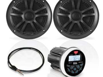 Boss 6.5" Speakers & Waterproof Marine Gauge Receiver for $135 + free shipping