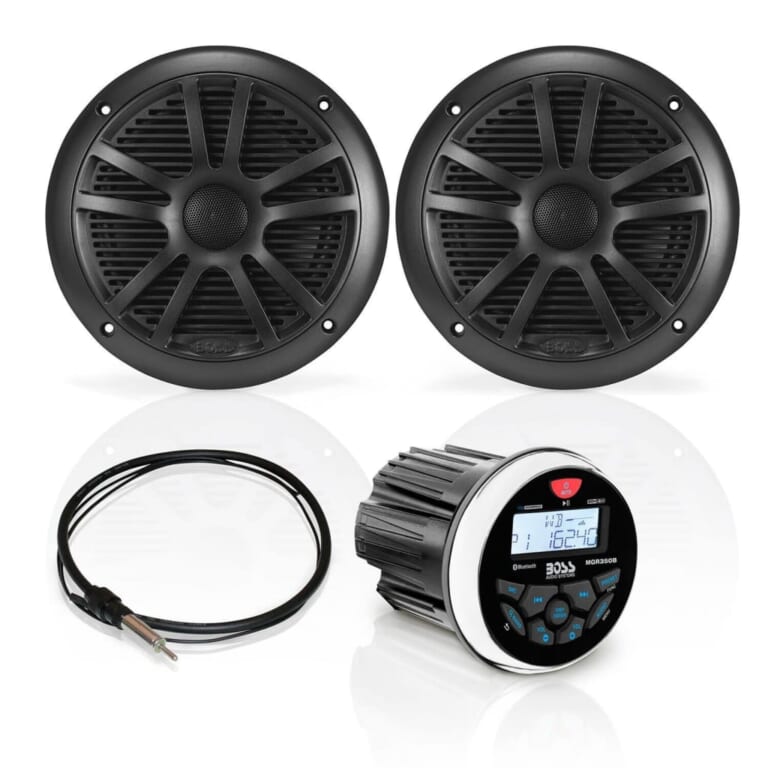 Boss 6.5" Speakers & Waterproof Marine Gauge Receiver for $135 + free shipping