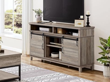 Upgrade your entertainment space with Yaheetech TV Stand with Sliding Barn Doors for TVs up to 65 Inch for just $135.98 After Coupon (Reg. $208.99) + Free Shipping