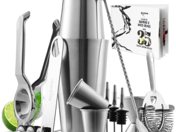 Complete Cocktail 16-Piece Bartender Kit for $18 + free shipping