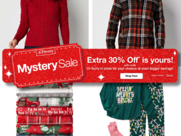JCPenney Holiday Mystery Sale: Take an extra 30% off with code!