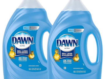 Dawn Ultra 2-Pack Dishwashing Liquid Soap Refill, 56 Oz as low as $9.35/2-Pack when you buy 3 (Reg. $16.88) + Free Shipping – $4.67/Bottle