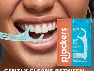 Plackers Twin-Line Cool Mint 75-Count Dental Flossers as low as $1.94/Pack when you buy 4 (Reg. $4) + Free Shipping – 2¢/Flosser