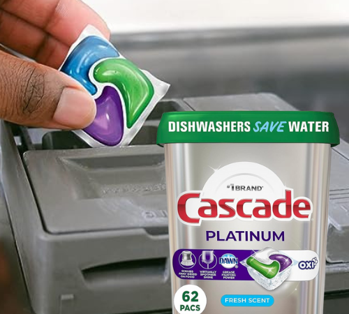 Cascade Platinum 62-Count Dishwasher Pods Actionpacs + Oxi as low as $11.87 Shipped Free (Reg. $21) – 19¢/Pod