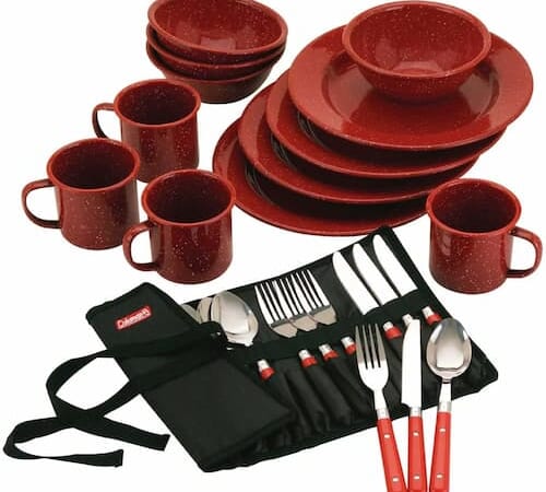 Coleman 24-Piece Enamel Dinnerware Set only $19.77!