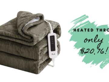 Amazon | 50″ x 60″ Heated Electric Throw | $20.76 with Coupon