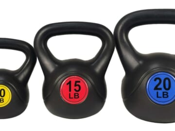 BalanceFrom Wide Grip 3-Piece Kettlebell Weight Set for $20 + free shipping w/ $35
