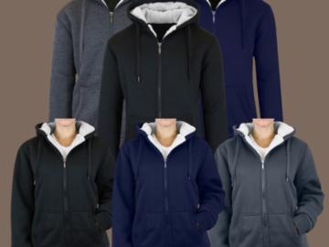 Amazon Prime Exclusive: Men’s and Women’s Heavyweight Sherpa Fleece Lined Zip Hoodies $17.99 Shipped Free (Reg. $40) – 3 Colors