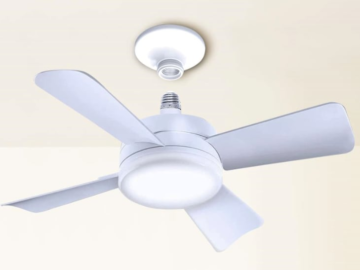 Bright 'N Cool Indoor Socket Ceiling Fan Light for $30 + $4.99 s&h