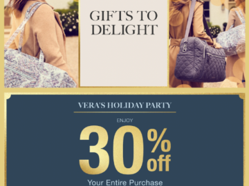 Vera Badley’s Holiday Party Sale: Get 30% Off Your Entire Purchase