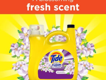 Tide Simply Liquid Laundry Detergent, Berry Blossom, 89 Loads as low as $7.62 when you buy 4 (Reg. $10.44) + Free Shipping – $0.09/Load