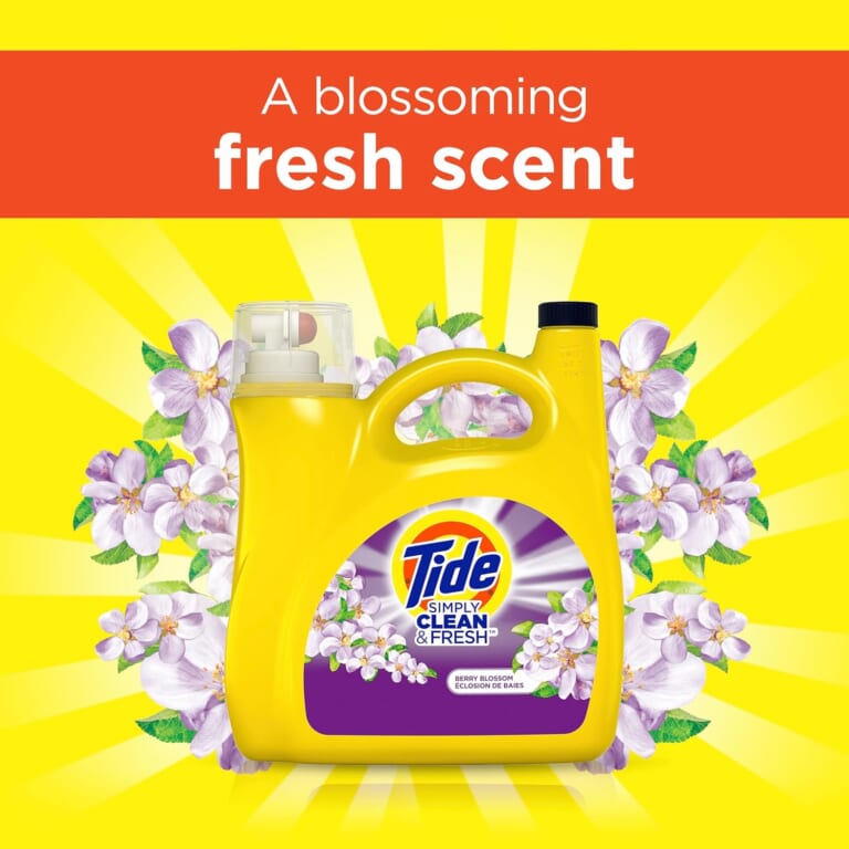 Tide Simply Liquid Laundry Detergent, Berry Blossom, 89 Loads as low as $7.62 when you buy 4 (Reg. $10.44) + Free Shipping – $0.09/Load
