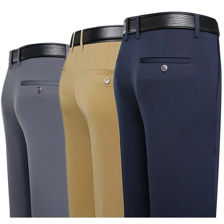Men's Flat Front Stretch Dress Pants for $9 + $7 s&h