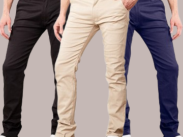 Men’s 2-Pack Slim Fit Cotton Stretch Classic Chino Pants $15 After Code (Reg. $60) – $7.50 each – Sizes 30-40
