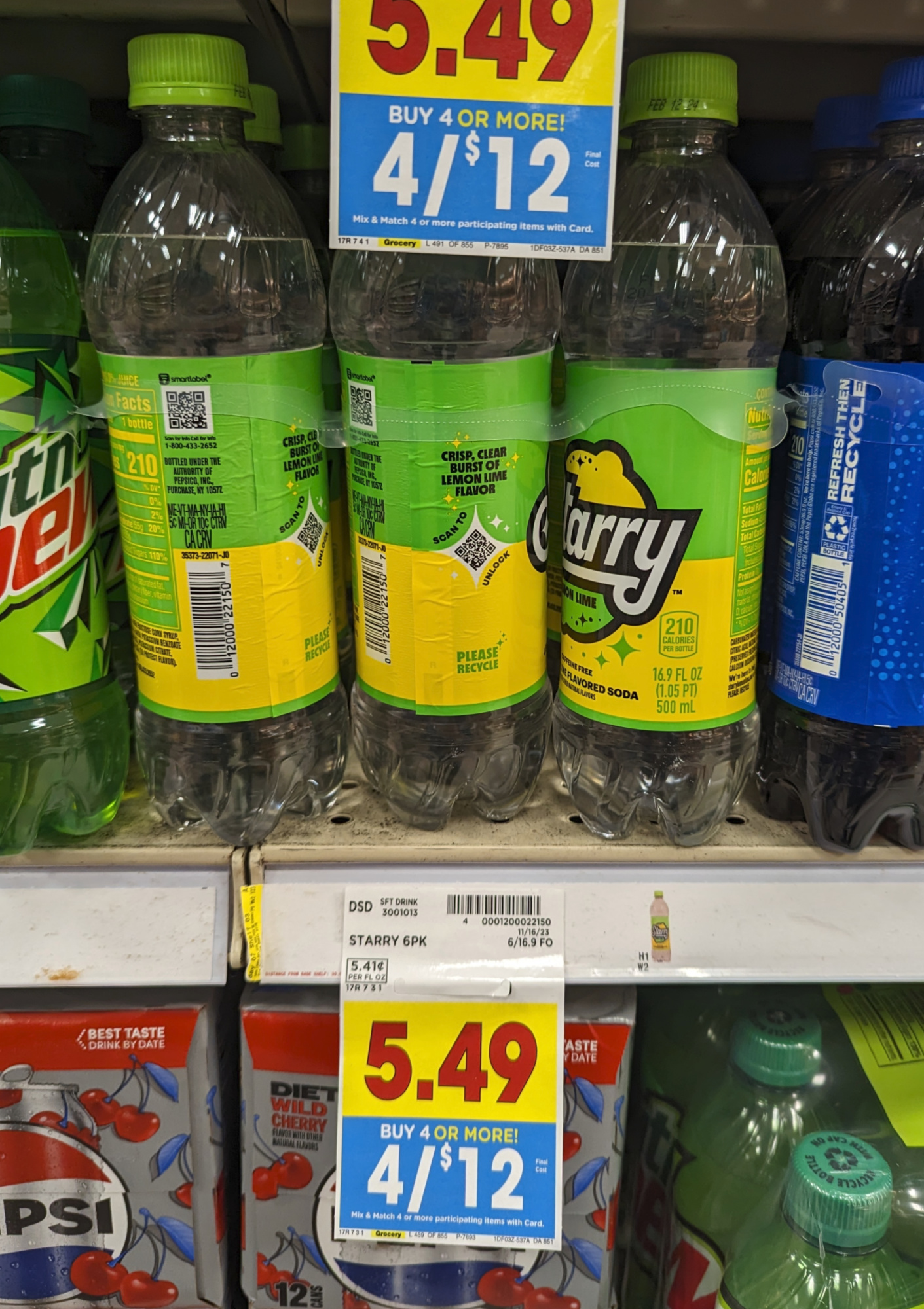 Get Starry or MTN Dew 6-Packs For As Low As $2 At Kroger (Regular Price $5.49)