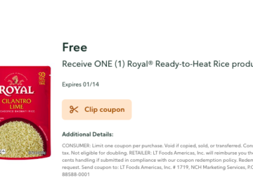 FREE Royal Ready-to-Heat Rice | Publix Digital Coupon
