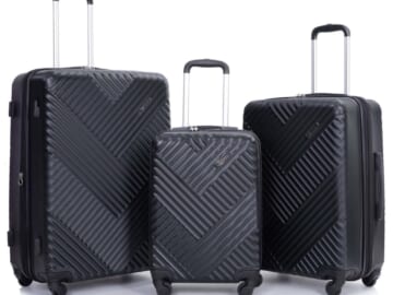 Travelhouse 3-Piece Hardshell Luggage Set for $90 + free shipping