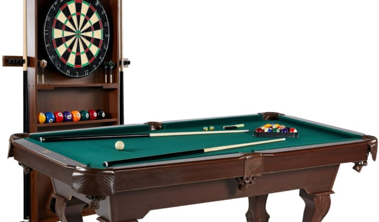 Barrington 90" Pool Table w/ Cue Rack & Dartboard for $399 + free shipping
