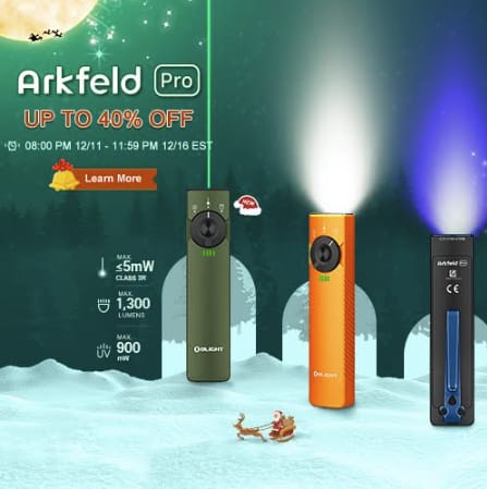 Olight Christmas Sale: Up to 45% off + free Snowflake Red Gift + free shipping w/ $49