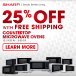 Sharp Countertop Microwave Ovens: 25% off + free shipping