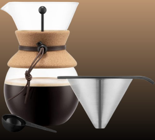 Pour Over Coffee Maker Cork with Permanent Filter, 34 Oz $15.99 (Reg. $20)