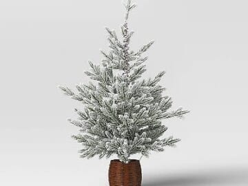 Wondershop 40" Pre-lit LED Flocked Balsam Fir Mini Artificial Christmas Tree for $28 + free shipping
