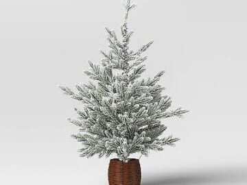 Wondershop 40" Pre-lit LED Flocked Balsam Fir Mini Artificial Christmas Tree for $28 + free shipping