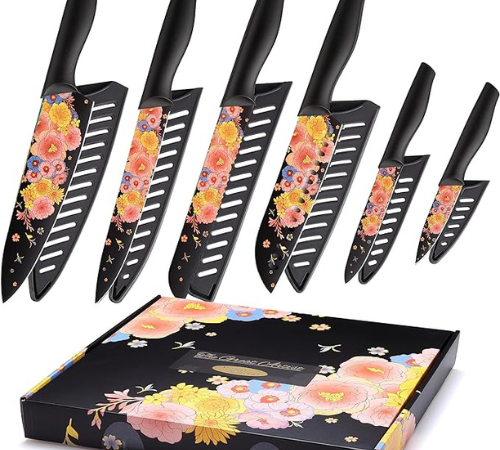 Transform your kitchen with the perfect combination of style and performance, Set of 6 Artistic Designed Pattern Kitchen Knives for just $39.99 Shipped Free (Reg. $79.99)