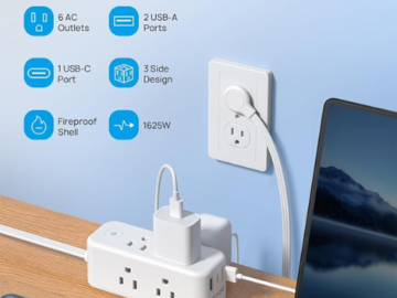 Flat Plug 5ft Power Strip $11.99 After Code (Reg. $33)