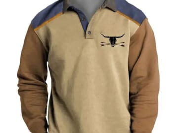 Rogoman Men's 3D Print Vintage Polo for $14 + free shipping