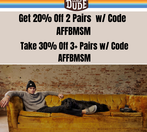 Hey Dude Buy More Save More! 20% Off 2 Pairs, 30% Off 3+ Pairs with code AFFBMSM