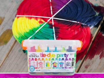 Tulip One-Step 123-Piece Tie-Dye Party Kit, Assorted $8.98 (Reg. $19.34) – With 18 Pre-Filled Bottles