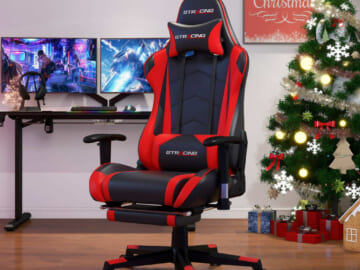 Gaming Chair w/ Footrest & Adjustable Headrest for $130 + free shipping
