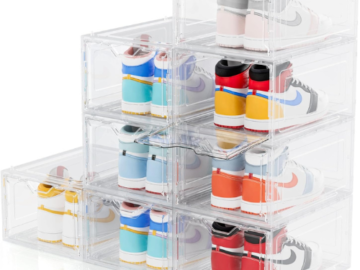 Declutter your closet and showcase your footwear in style with Delamu Shoe Boxes, 8-Pack for just $42.99 After Coupon (Reg. $85.99)+ Free Shipping