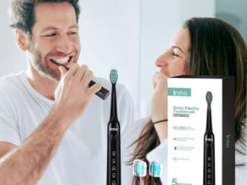 Initio Sonic Electric Toothbrush $8 After Code + Coupon (Reg. $26.59) – with 3 Brush Heads