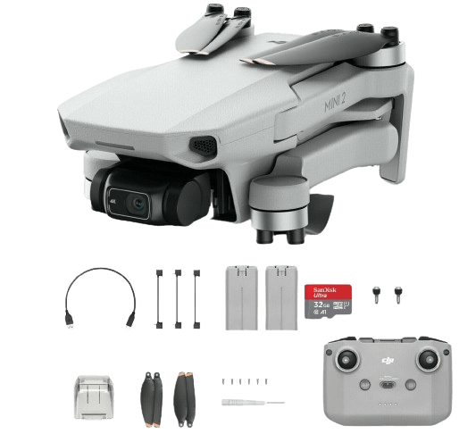 Certified Refurb DJI Mini 2 4K Quadcopter Drone 2-Battery Bundle w/ 32GB microSD Card for $330 + free shipping