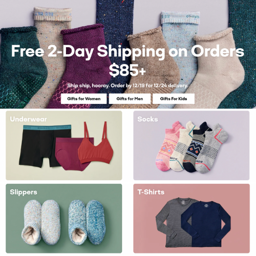 Bombas: Last Chance! Receive FREE 2-Day Shipping on All Orders $85+