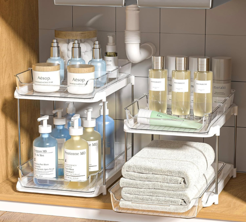 Declutter your space and enhance your pantry or medicine cabinet with this Multi-Purpose Bathroom or Kitchen Organizers, 2 Sets of 2-Tier for just $25.19 After Code (Reg. $39.99)