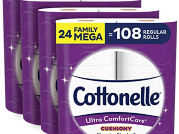 Cottonelle Ultra ComfortCare Soft Toilet Paper (24 Family Mega Rolls) only $18.51 shipped!