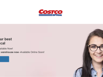 screenshot from costco showing woman wearing glasses