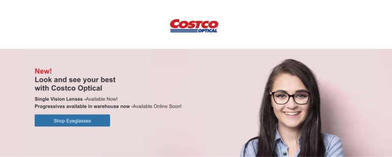 screenshot from costco showing woman wearing glasses
