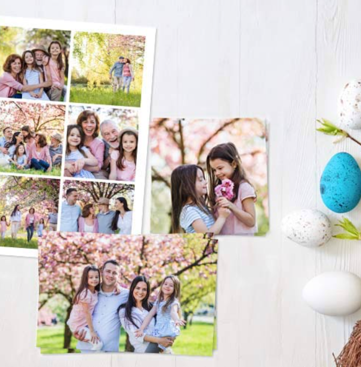 photo prints of family with cherry blossoms