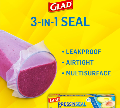 Glad 70-Sq Ft Press’n Seal Plastic Food Wrap as low as $3.34 when you buy 4 (Reg. $7.84) + Free Shipping