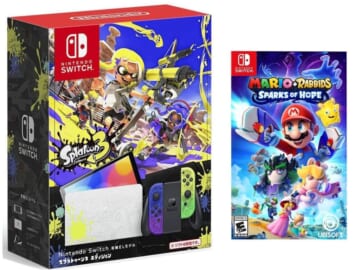 Nintendo OLED Splatoon 3 + Mario Rabbids Sparks of Hope Bundle for $320 + free shipping