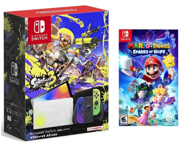 Nintendo OLED Splatoon 3 + Mario Rabbids Sparks of Hope Bundle for $320 + free shipping