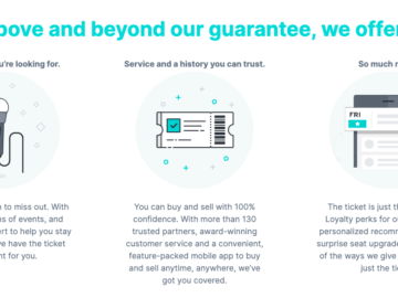 screenshot of stubhub's website showing how to book