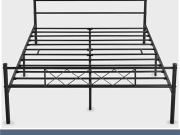Upgrade your bedroom with Easyfashion Journee x-Design Metal Bed Platform Queen Bed, Black for just $75 Shipped Free (Reg. $106.99)